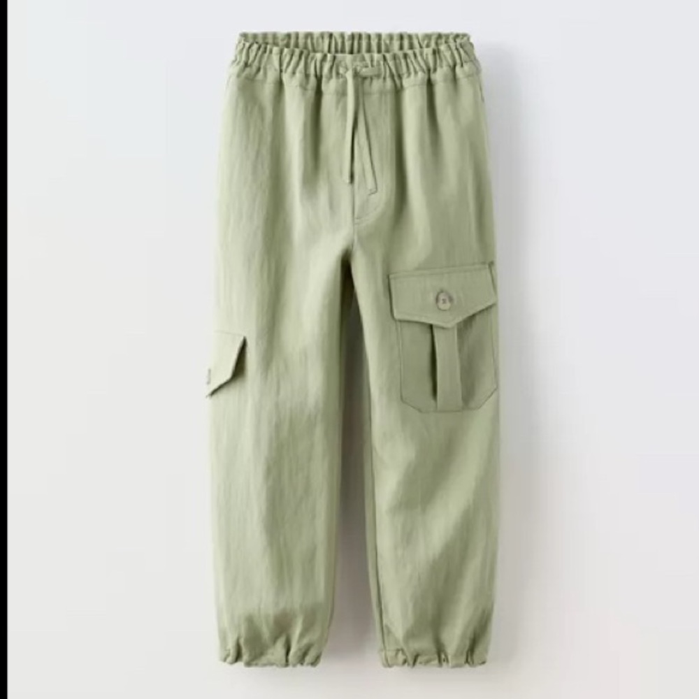 Zara linen cargo pants size 11/13 girls